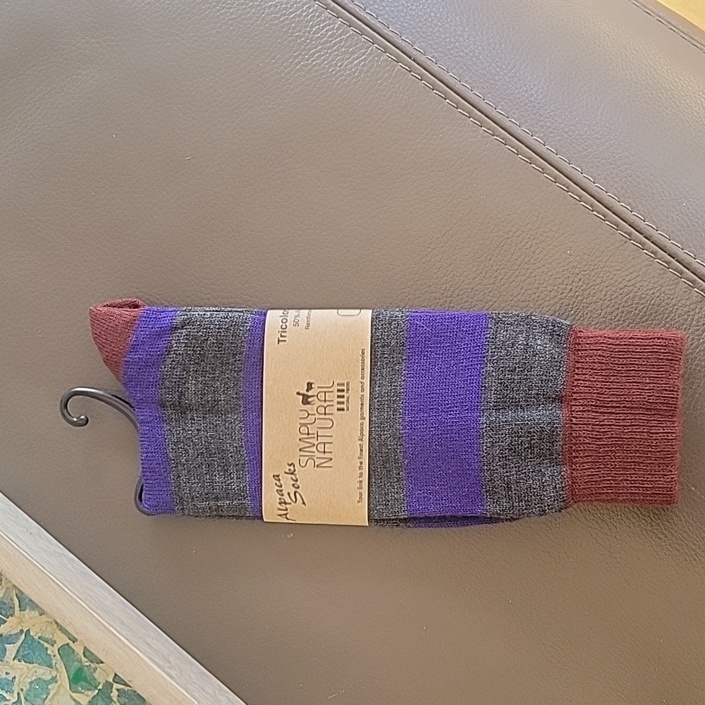 Simply Natural Alpaca Tricolor Socks
